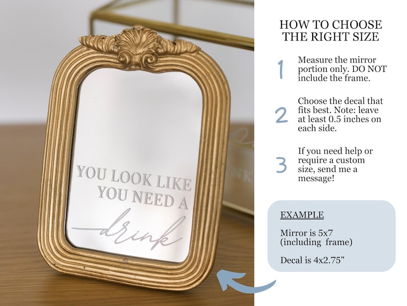 Martini Bar Mirror Decal: DIY Cocktail Sign - Etsy