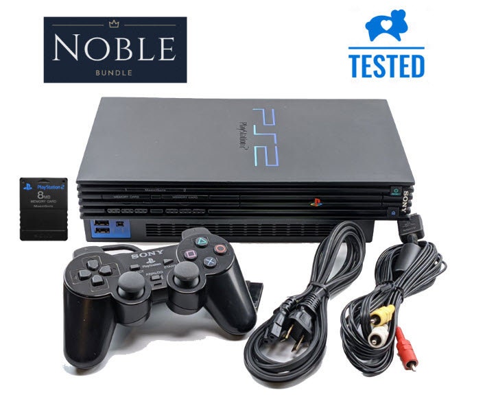 Sony Playstation 2 Slim Console Bundle Silver SCPH90001 w/ 7 Games