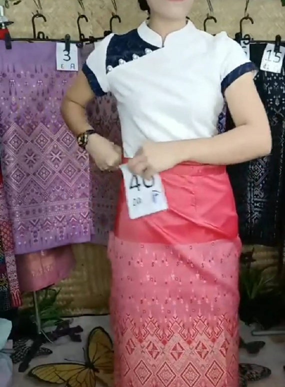 Jupe en coton motif imprimé thaïlandais pour femme style queue de poisson  élégant vintage, costume thaïlandais, tenue thaïlandaise, cadeau mère,  cérémonies formelles - Etsy France