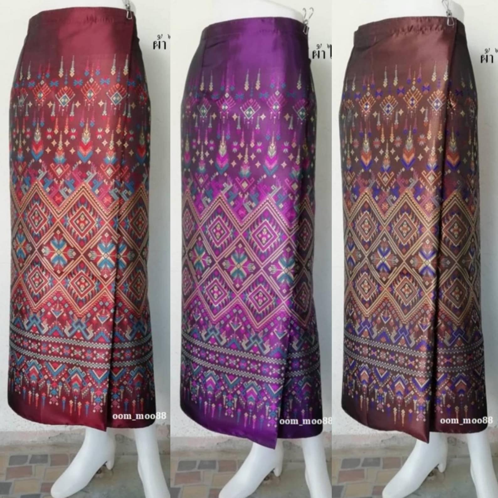 Thai Sarong Thai traditional Sarong Thai Skirt Loas silk Skirt Etsy