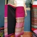 1960s Unlabeled Pink Printed Full Length Thai Silk Skirt