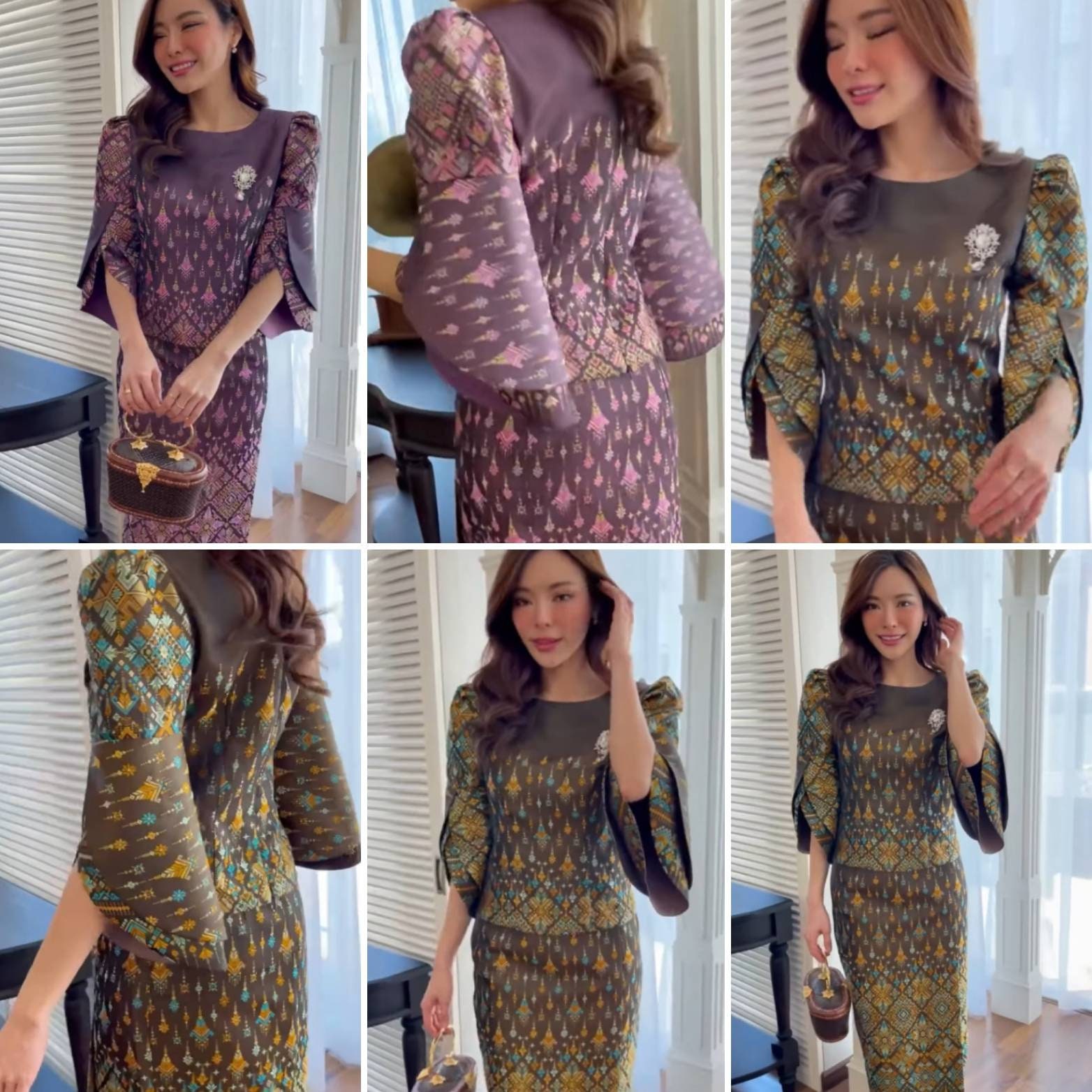 1set Thai Traditional Silk Shirt thai Silk for Woman Thai | Etsy