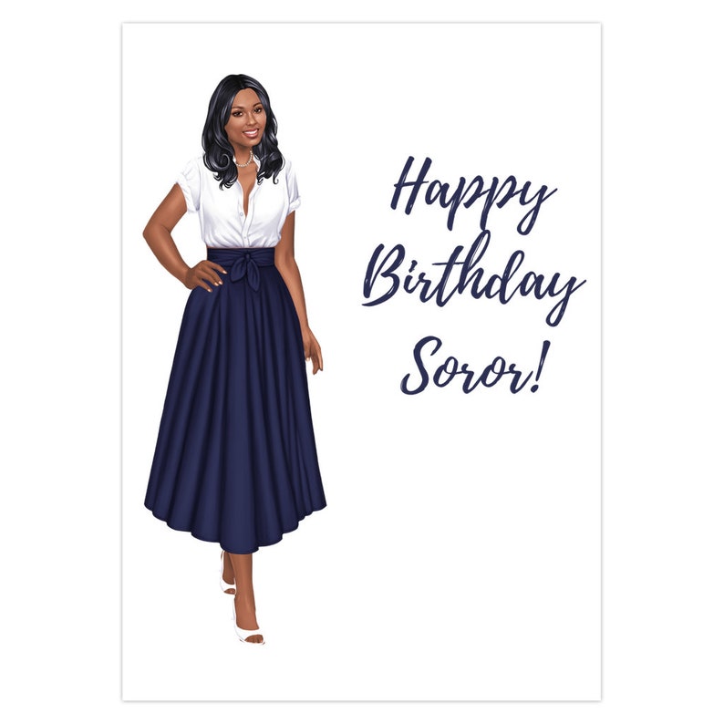 Happy Birthday Soror, Zeta Phi Beta Sorority Inspired Folded Cards