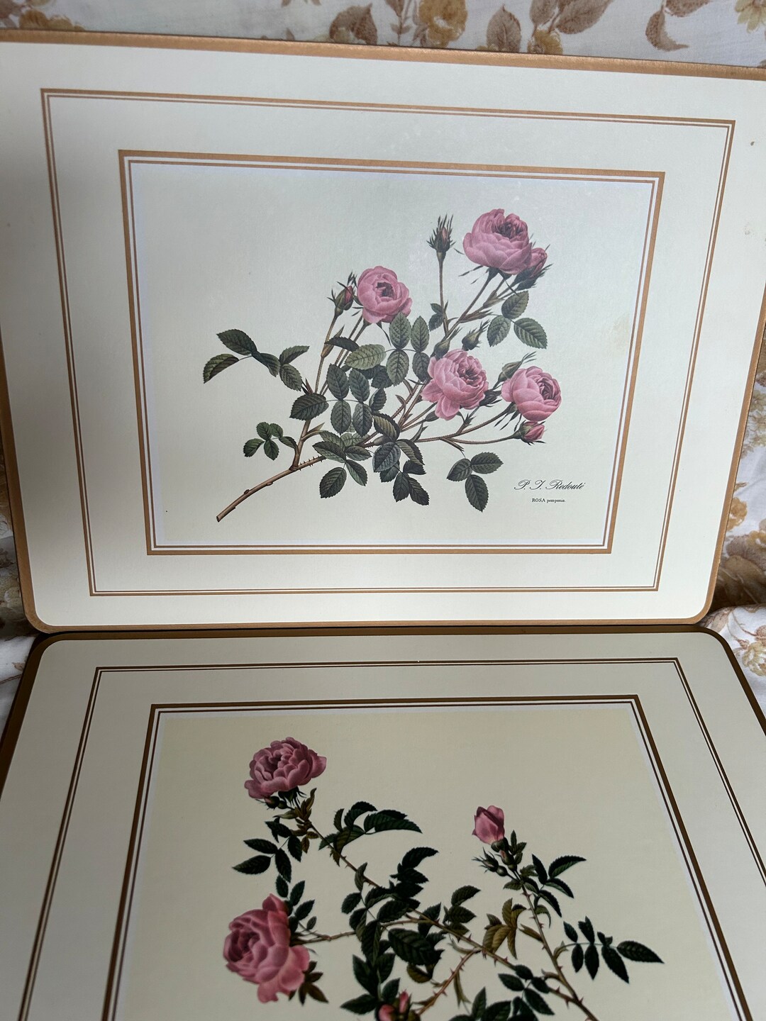 Vintage Placemats Pimpernel Pink Roses Large Etsy