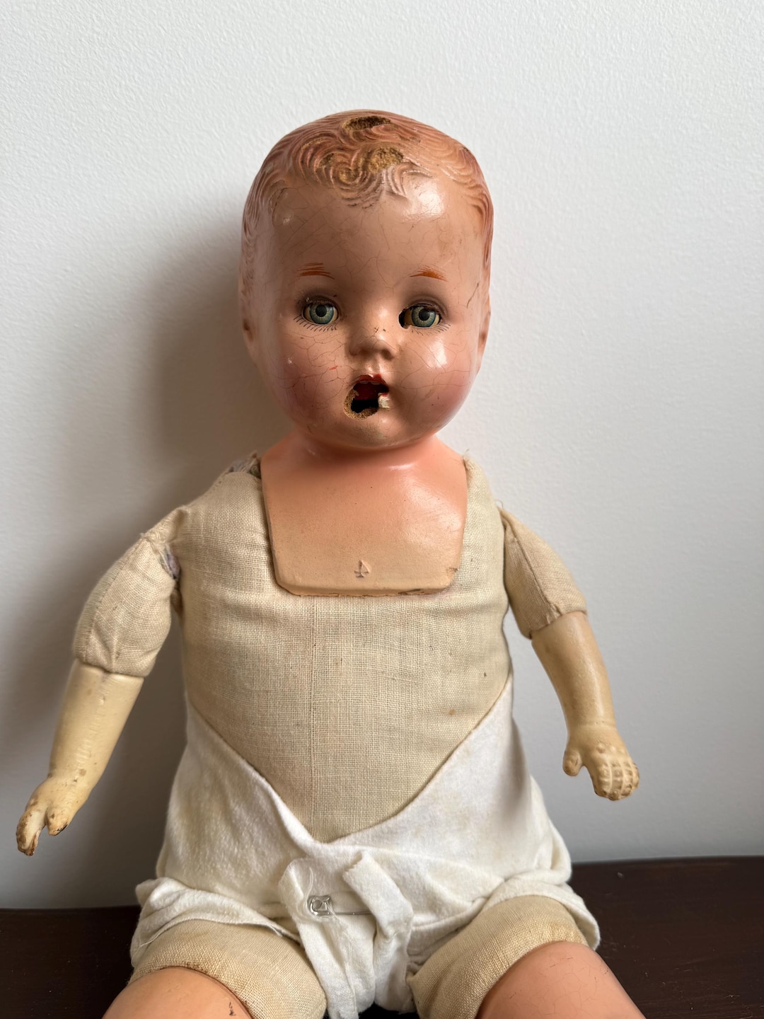 Composition Doll Blinking 1900s Antique 46cm - Etsy