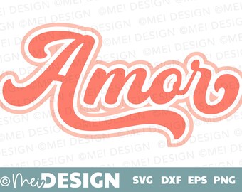Valentine's Day SVG-Amor retro design with-printable-cuttable-layered easy design-Valentine's Day Cut file for Cricut, Silouhette-DXF-PNG