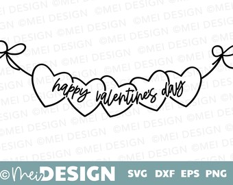 Valentine's Day banner SVG-Love design with heart-printable-cuttable-easy design-Valentine's Day Cut file for Cricut, Silouhette-DXF-PNG