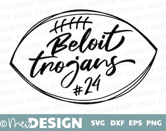 CUSTOM Footbal SVG-footbal vinyl decal-football sticker-football with number svg-football DXF png jpg-Cut file for Cricut