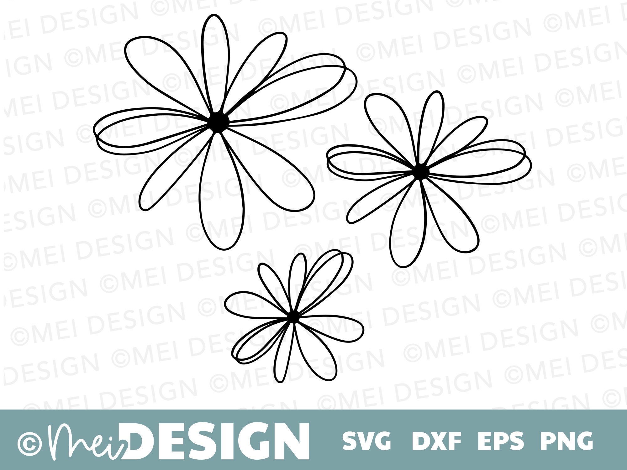 Blume SVG-Hand gezeichnet einfache Linien Blume Svg-Blume Svg für