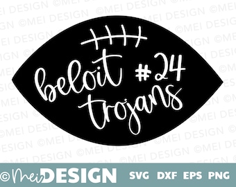 CUSTOM Footbal SVG-footbal vinyl decal-football sticker-football with number svg-football DXF png jpg-Cut file for Cricut
