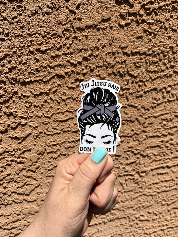 Jiu Jitsu hair don't care, BJJ training, messy bun, funny hair sticker, womens sports, Brazilian Jiu Jitsu gift, gift for daughter