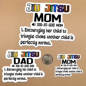 Jiu Jitsu mom sticker, BJJ mom definition, Jiu Jitsu gift for dad, Proud Jiu Jitsu mom, BJJ dad Life, youth belt colors, Jiu Jitsu Dad image 2
