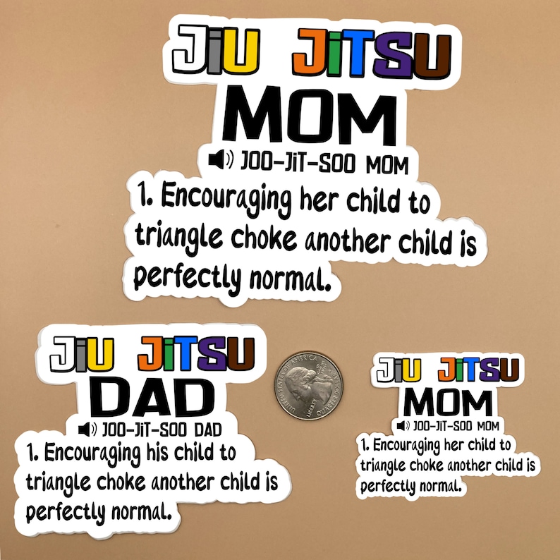 Jiu Jitsu mom sticker, BJJ mom definition, Jiu Jitsu gift for dad, Proud Jiu Jitsu mom, BJJ dad Life, youth belt colors, Jiu Jitsu Dad image 2