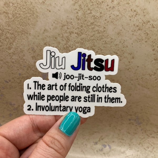 Jiu Jitsu definition, Brazilian Jiu Jitsu sticker, gift for jiu jitsu lover, involuntary yoga, BJJ sticker, funny saying, jiu jitsu jokes