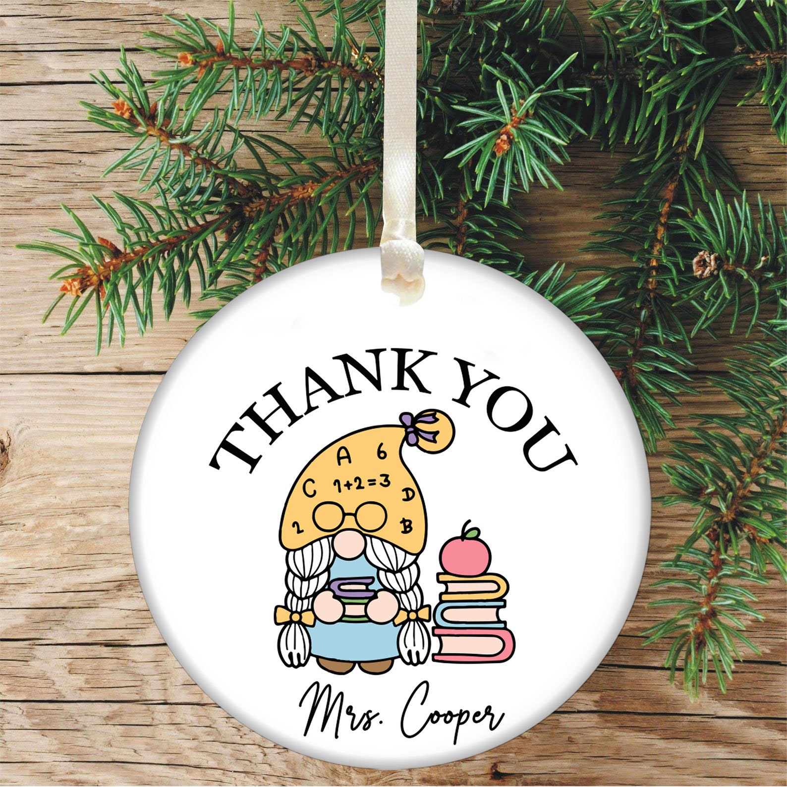 Teacher Gift Teacher Christmas Ornament Thank You For Etsy