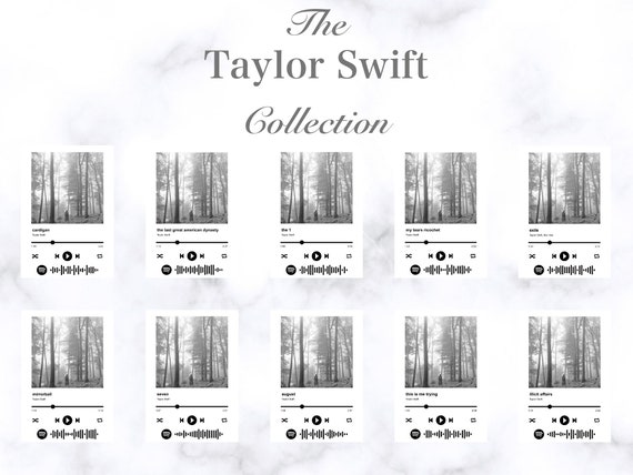 Taylor Swift 10 Digital Spotify A4 Prints From Folklore