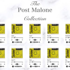 Post Malone 10 impresiones digitales Spotify A4 del álbum Beerbongs & Bentleys