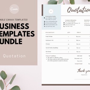 Editable CANVA Business Template Bundle Customizable Order Form ...