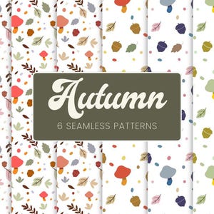 Paquete de patrones sin costuras de otoño: 6 diseños SVG, PNG y JPG de alta calidad para manualidades y proyectos de otoño
