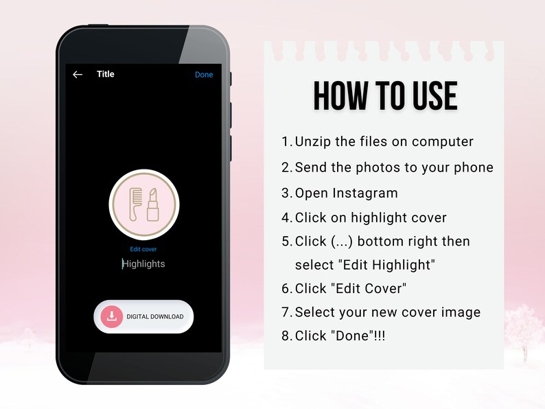 Pink Gold Instagram Highlight Covers 20 Instagram Story Etsy