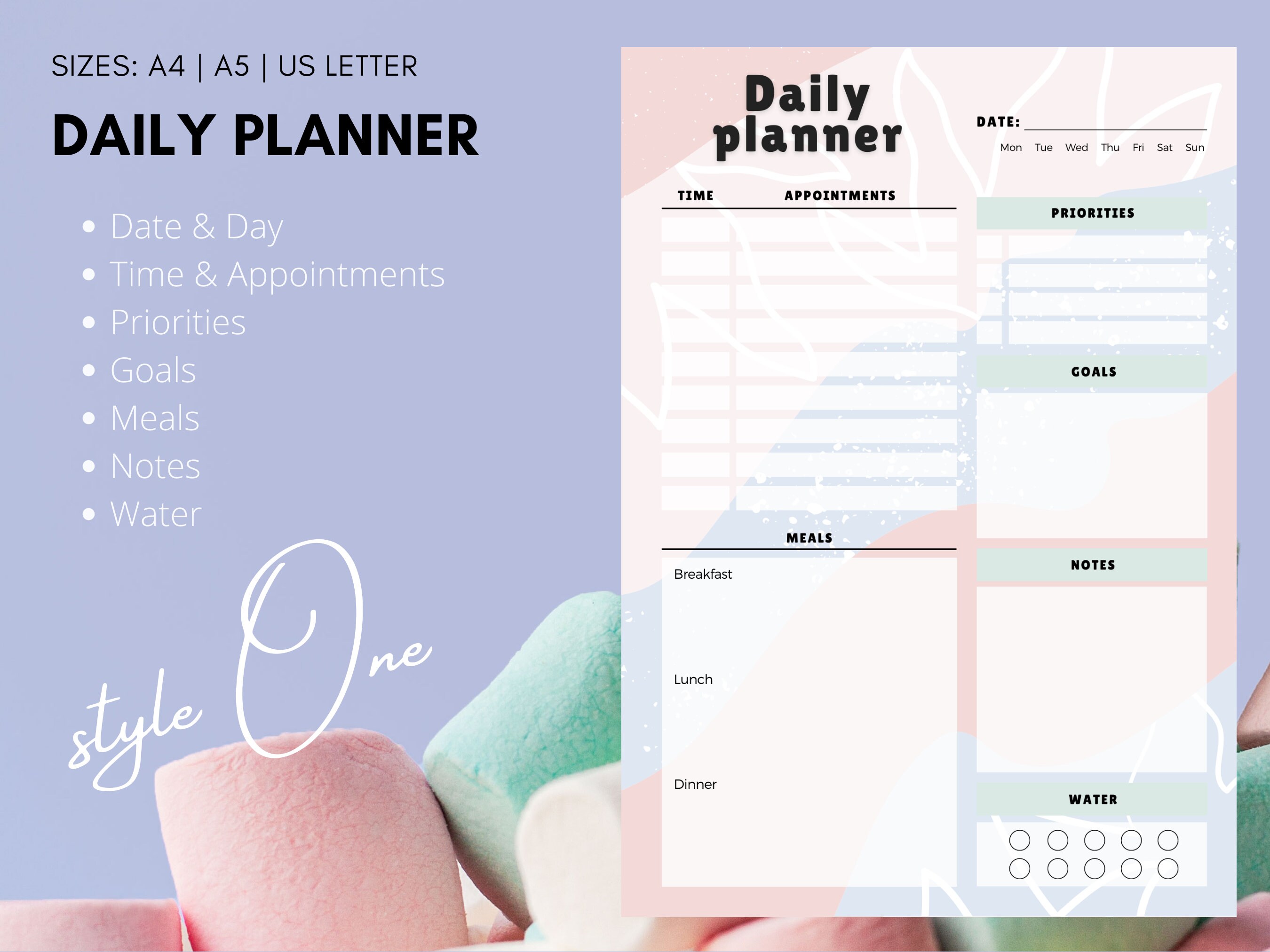 Cute Digital Planner Printable Planner Bundle Daily & Etsy