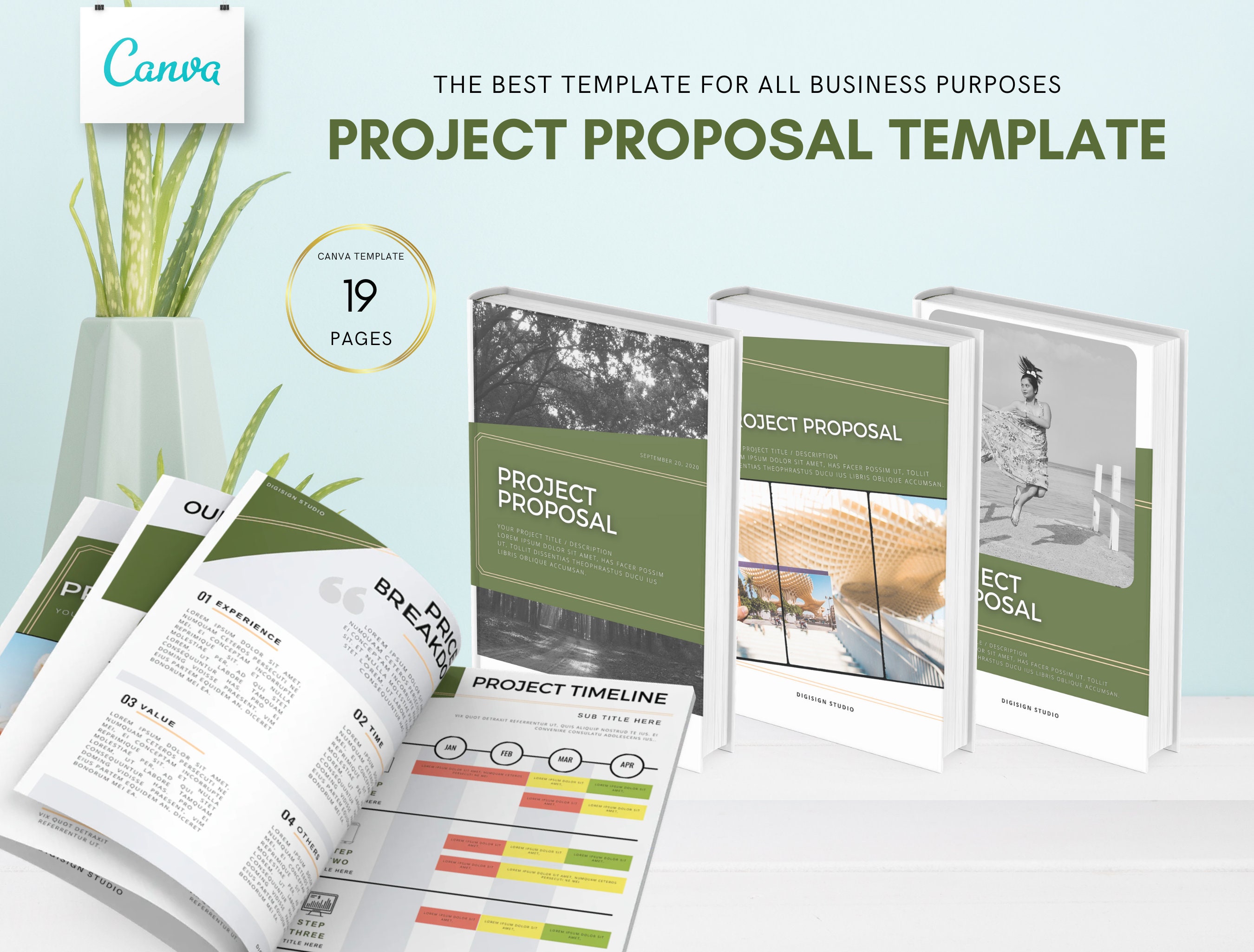 Canva Project Proposal Template Editable Business Proposal Etsy UK