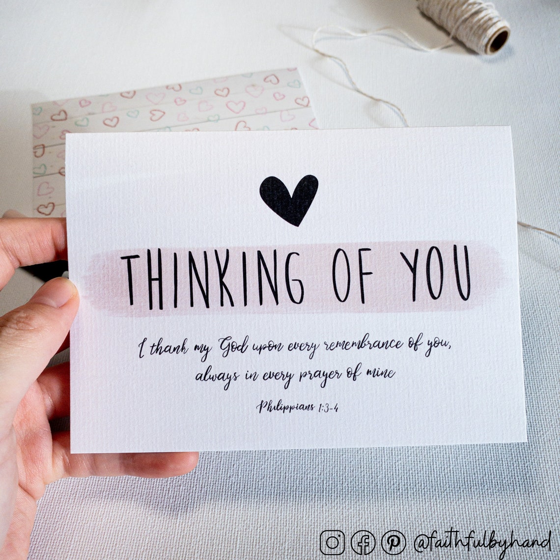 Thinking of You Christian Greeting Card Philippians 134  Etsy