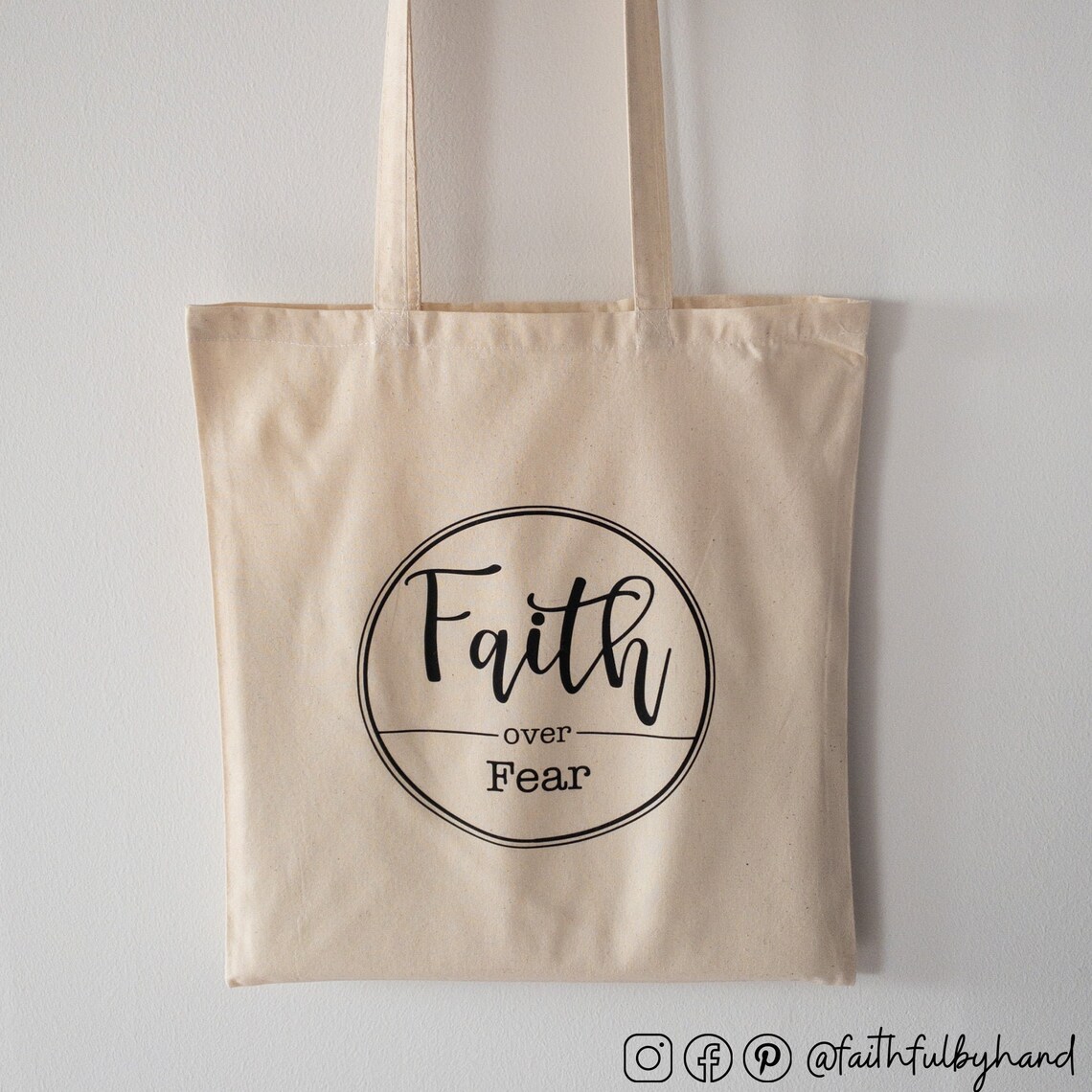 Bag Faith over Fear Canvas Bag Christian Bag | Etsy