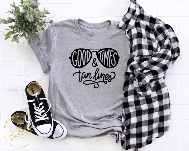 Good Times and Tan Lines shirt, Beach Girls Shirt, Summer Trips with girls shirt, Vacation Tshirts, Beach Vacation Tees, Sunbathing shirts image 8