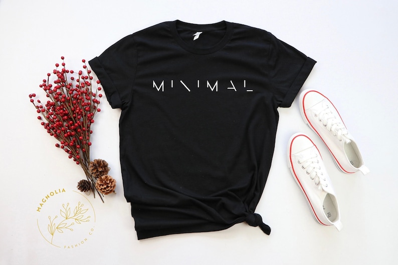 Minimaal T-shirt, minimalistisch T-shirt, minimalistisch shirt, minimaal shirt, minimale levensstijl, ravecultuur, cadeau voor minimalistische mensen, boho afbeelding 6