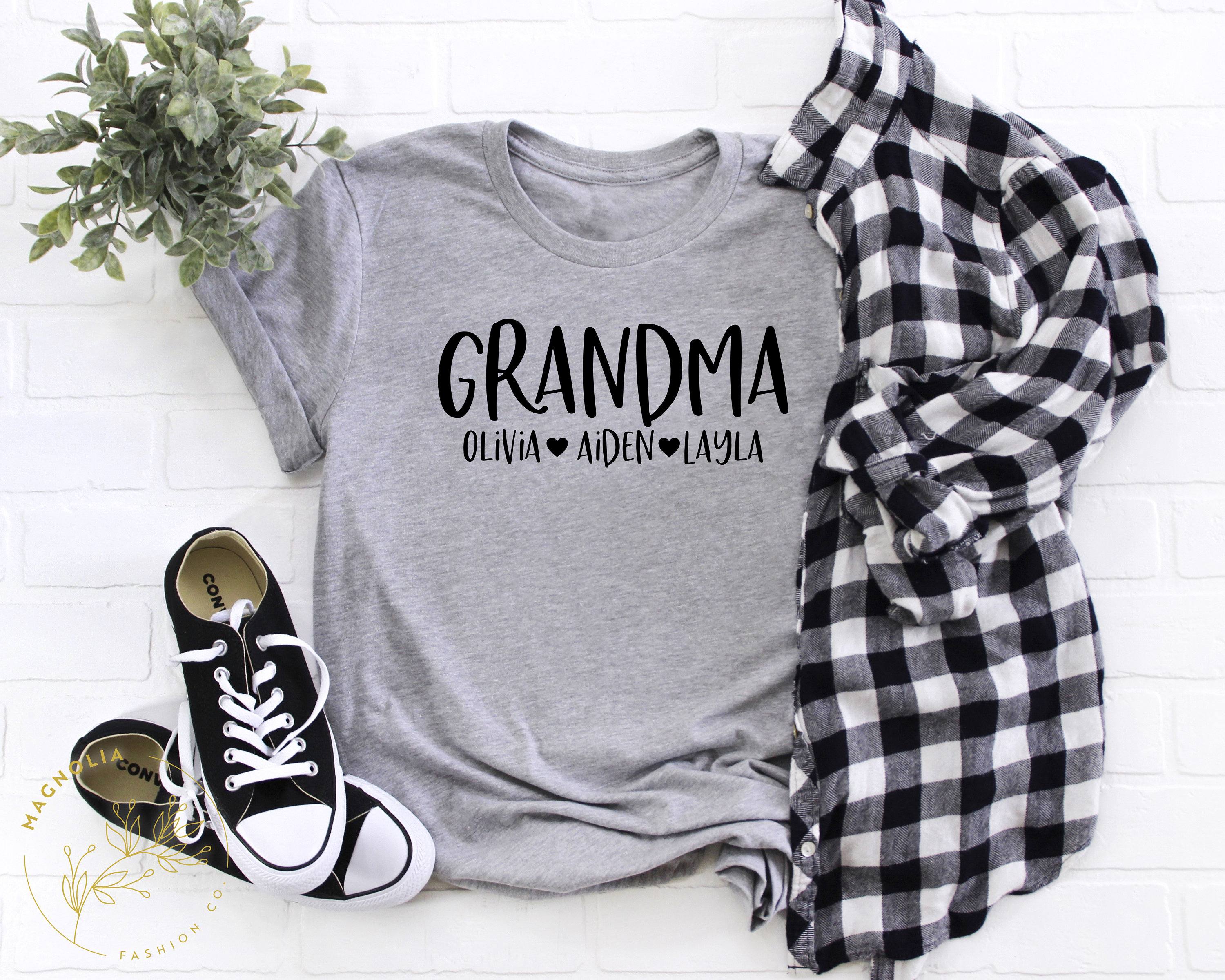 Grandma Shirt With Grandkids Names Grandma Tee Nana Shirt Etsy