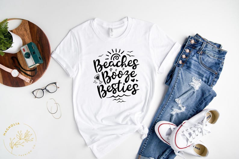 Funny Summer Shirt, Funny Beach Shirt, Summer Tshirt, BEaches Booze Besties Shirt, Best Friend Shirt, Bestie Travel Shirt, Summer Vibes Tee image 7