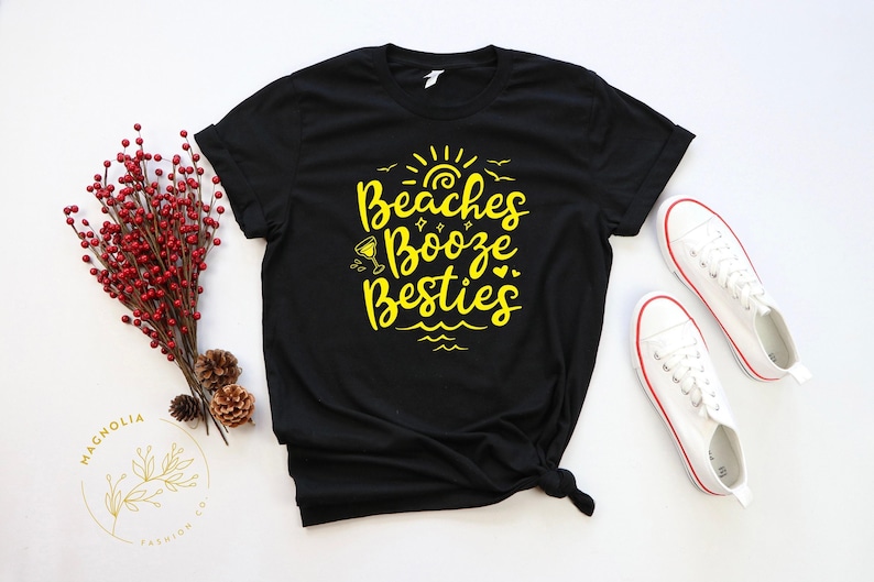 Funny Summer Shirt, Funny Beach Shirt, Summer Tshirt, BEaches Booze Besties Shirt, Best Friend Shirt, Bestie Travel Shirt, Summer Vibes Tee image 9