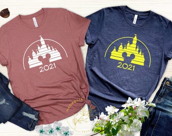 Camiseta Disney, Camiseta familiar del Castillo Disney, Camiseta retro de Disneyland, Camiseta del Reino Mágico, Camiseta con la silueta de Mickey Mouse, Camiseta para niños