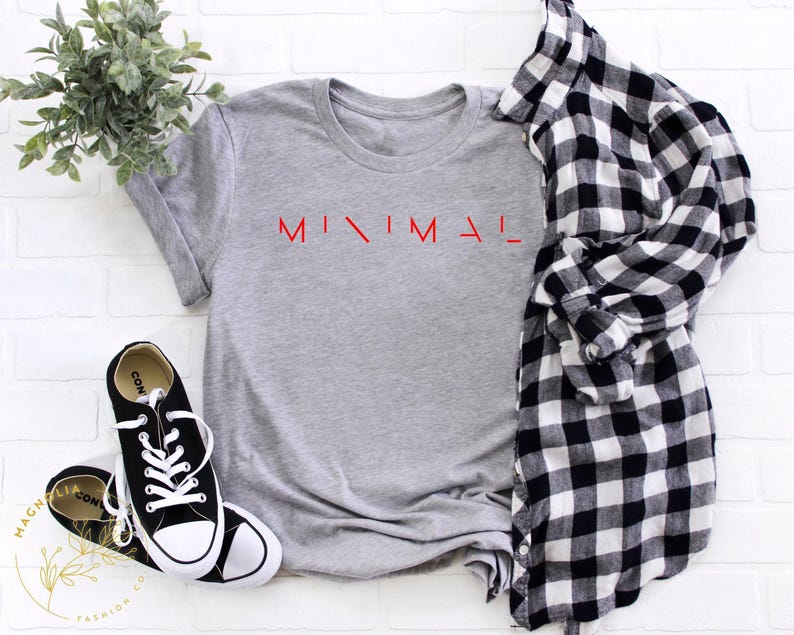Minimaal T-shirt, minimalistisch T-shirt, minimalistisch shirt, minimaal shirt, minimale levensstijl, ravecultuur, cadeau voor minimalistische mensen, boho afbeelding 9