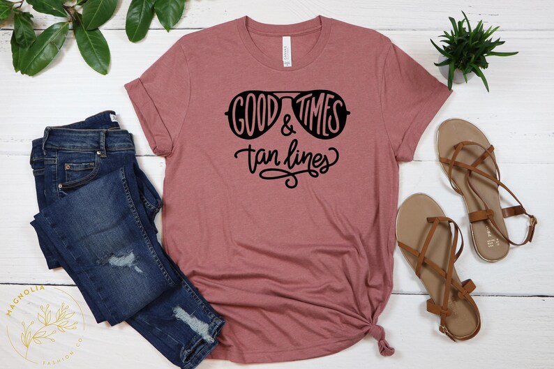 Good Times and Tan Lines shirt, Beach Girls Shirt, Summer Trips with girls shirt, Vacation Tshirts, Beach Vacation Tees, Sunbathing shirts image 3