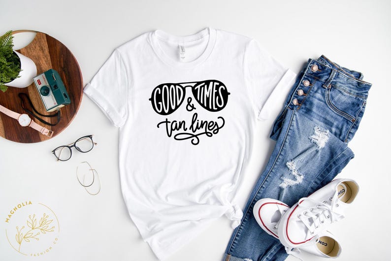 Good Times and Tan Lines shirt, Beach Girls Shirt, Summer Trips with girls shirt, Vacation Tshirts, Beach Vacation Tees, Sunbathing shirts image 4