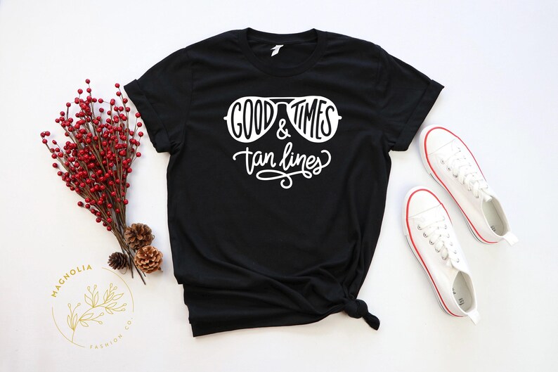 Good Times and Tan Lines shirt, Beach Girls Shirt, Summer Trips with girls shirt, Vacation Tshirts, Beach Vacation Tees, Sunbathing shirts image 2