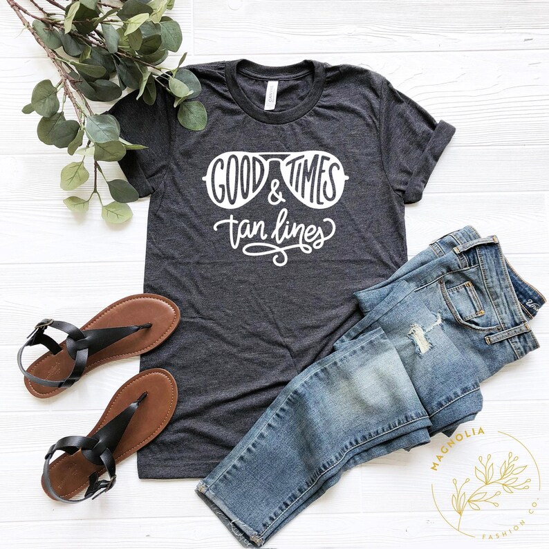 Good Times and Tan Lines shirt, Beach Girls Shirt, Summer Trips with girls shirt, Vacation Tshirts, Beach Vacation Tees, Sunbathing shirts image 7