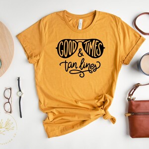 Good Times and Tan Lines shirt, Beach Girls Shirt, Summer Trips with girls shirt, Vacation Tshirts, Beach Vacation Tees, Sunbathing shirts image 5