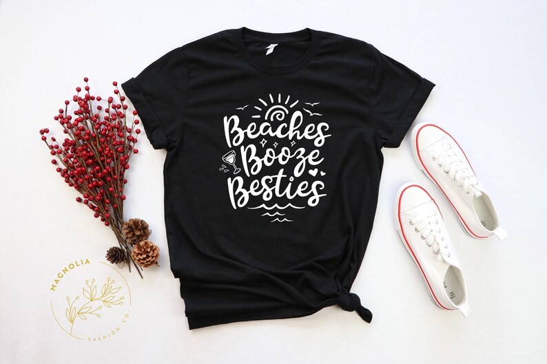 Funny Summer Shirt, Funny Beach Shirt, Summer Tshirt, BEaches Booze Besties Shirt, Best Friend Shirt, Bestie Travel Shirt, Summer Vibes Tee image 5