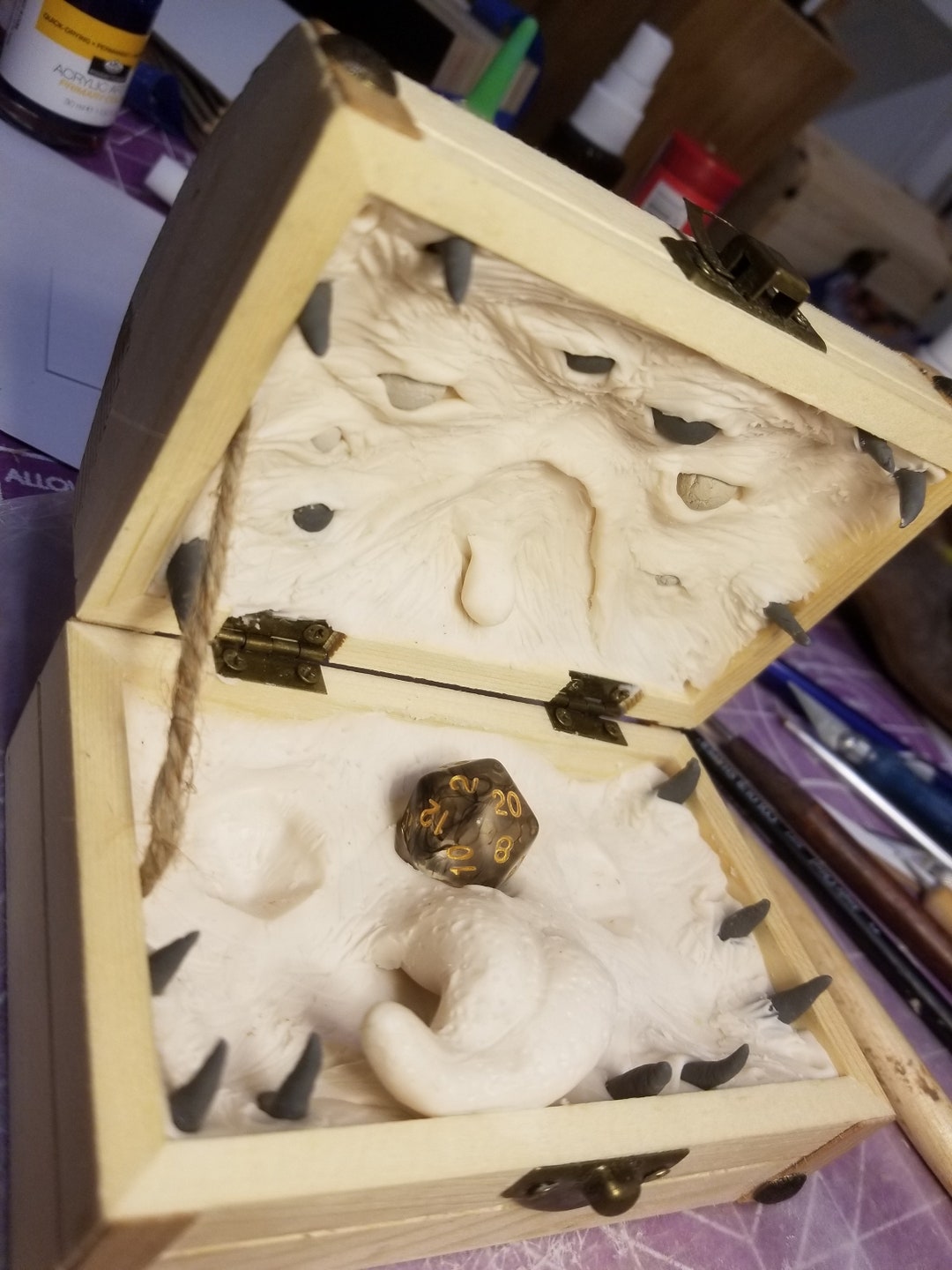 Unpainted Mimic Dice Holder Etsy