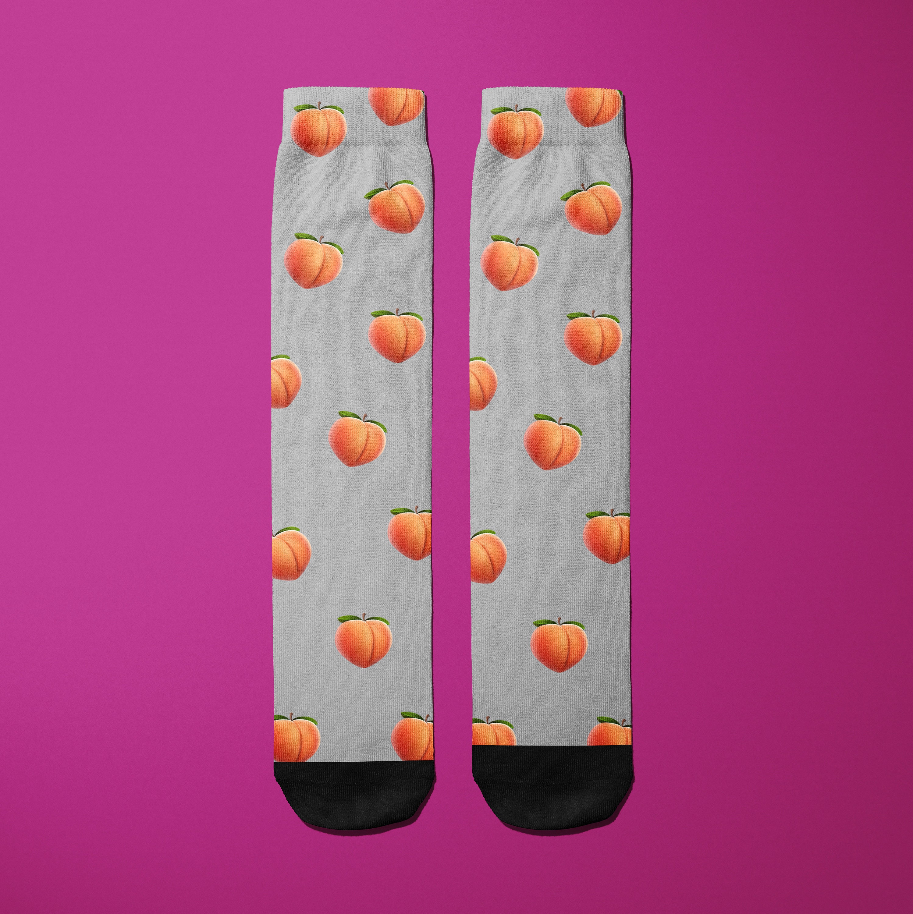 Peach Emoji Socks Novelty socks Funny gift Best Gifts Etsy