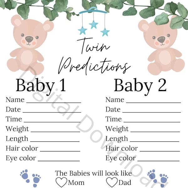 Twin Baby Predictions