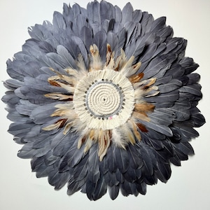 Boho Boho Chic Indisch Marokkanischer Stil Echte Gans Feder Handarbeit Makramee Dekorative Wand Dekor Kunst Grau Beige