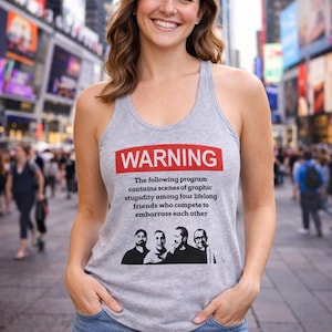 Warning impractical jokers Women's Ideal Racerback Tank