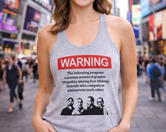 Warning impractical jokers Women's Ideal Racerback Tank