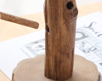 Leaf-Shaped Mug Tree – Wood & Iron Coffee Cup Holder For Kitchen Countertop Or Cabinet