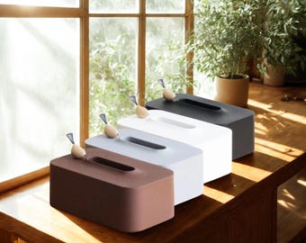 Nordic Tissue Box Holder: Minimalist Bird Design, Modern Home Decor