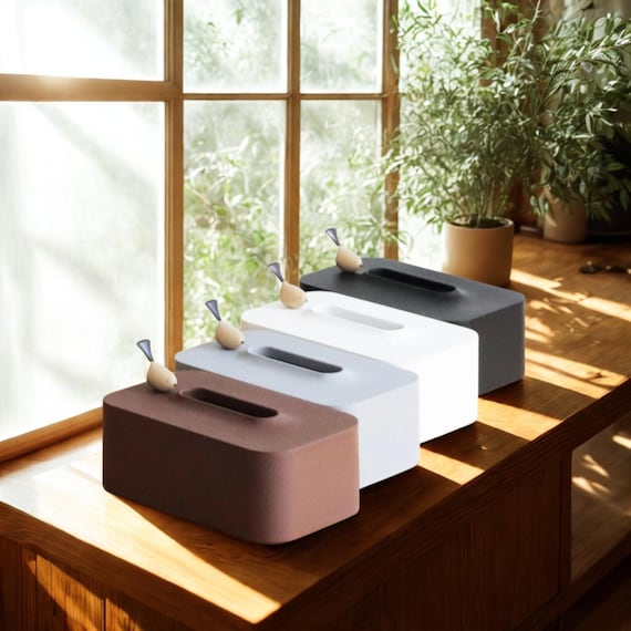 Minimalist Bird Tissue Box Cover - Nordic Modern Decor